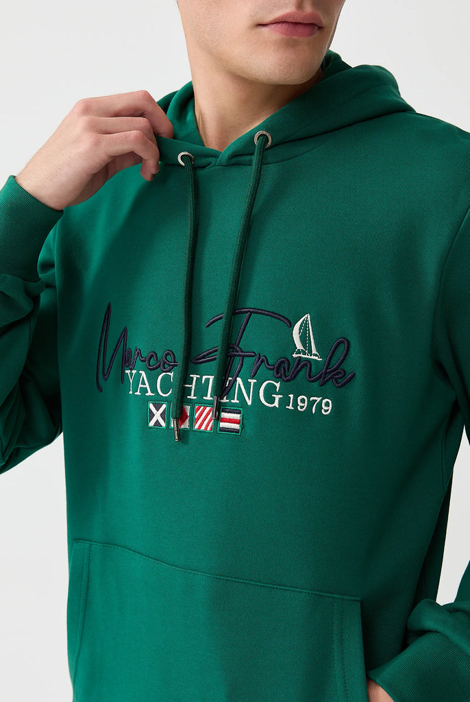 Matisse: Sweat Capuche Avec Drapeau Style Nautique Brodé - Marco Frank