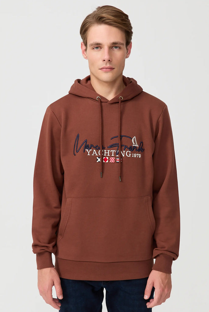 Matisse: Sweat Capuche Avec Drapeau Style Nautique Brodé - Marco Frank