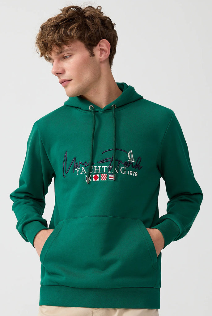 Matisse: Sweat Capuche Avec Drapeau Style Nautique Brodé - Marco Frank