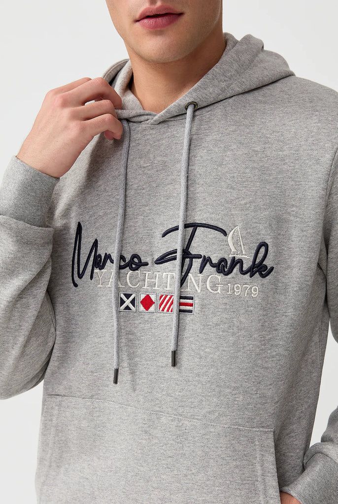 Matisse: Sweat Capuche Avec Drapeau Style Nautique Brodé - Marco Frank