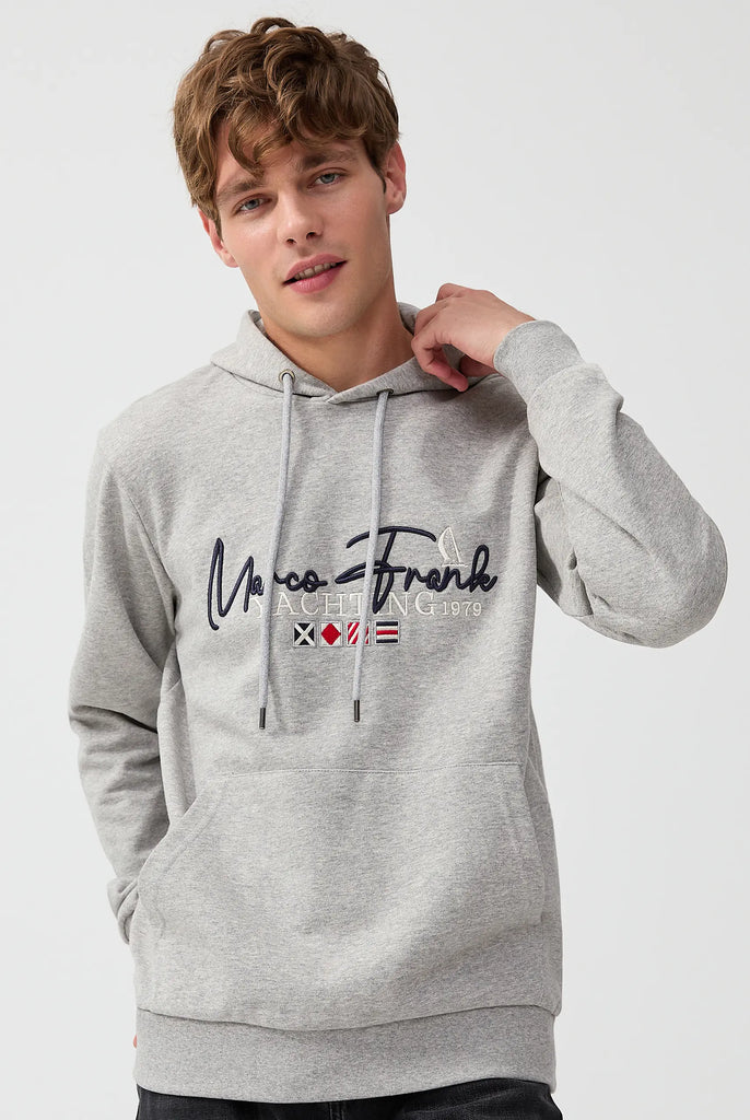 Matisse: Sweat Capuche Avec Drapeau Style Nautique Brodé - Marco Frank