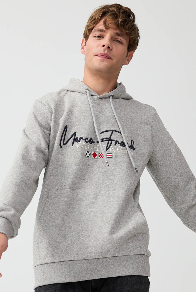 Matisse: Sweat Capuche Avec Drapeau Style Nautique Brodé - Marco Frank