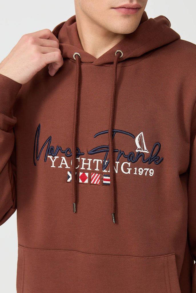 Matisse: Sweat Capuche Avec Drapeau Style Nautique Brodé - Marco Frank