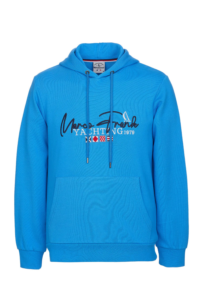 Matisse: Sweat Capuche Avec Drapeau Style Nautique Brodé - Marco Frank