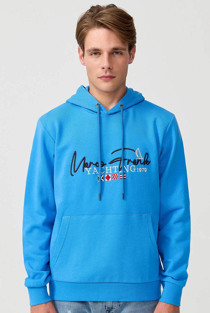 Matisse: Sweat Capuche Avec Drapeau Style Nautique Brodé - Marco Frank