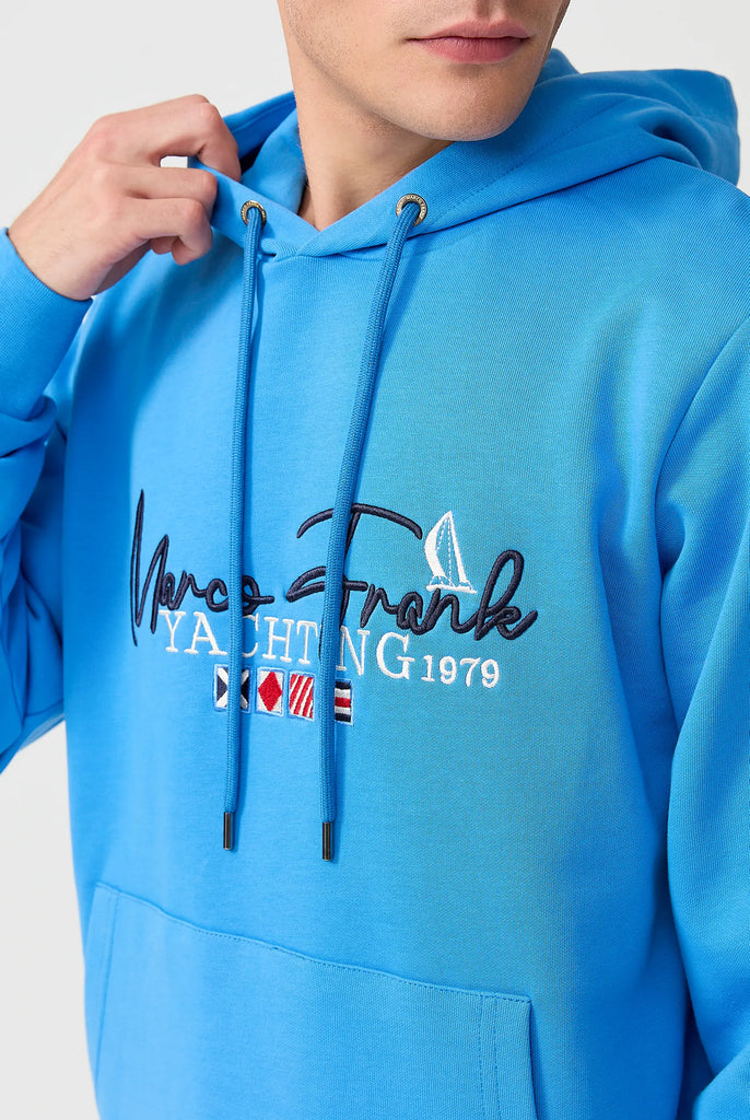 Matisse: Sweat Capuche Avec Drapeau Style Nautique Brodé - Marco Frank