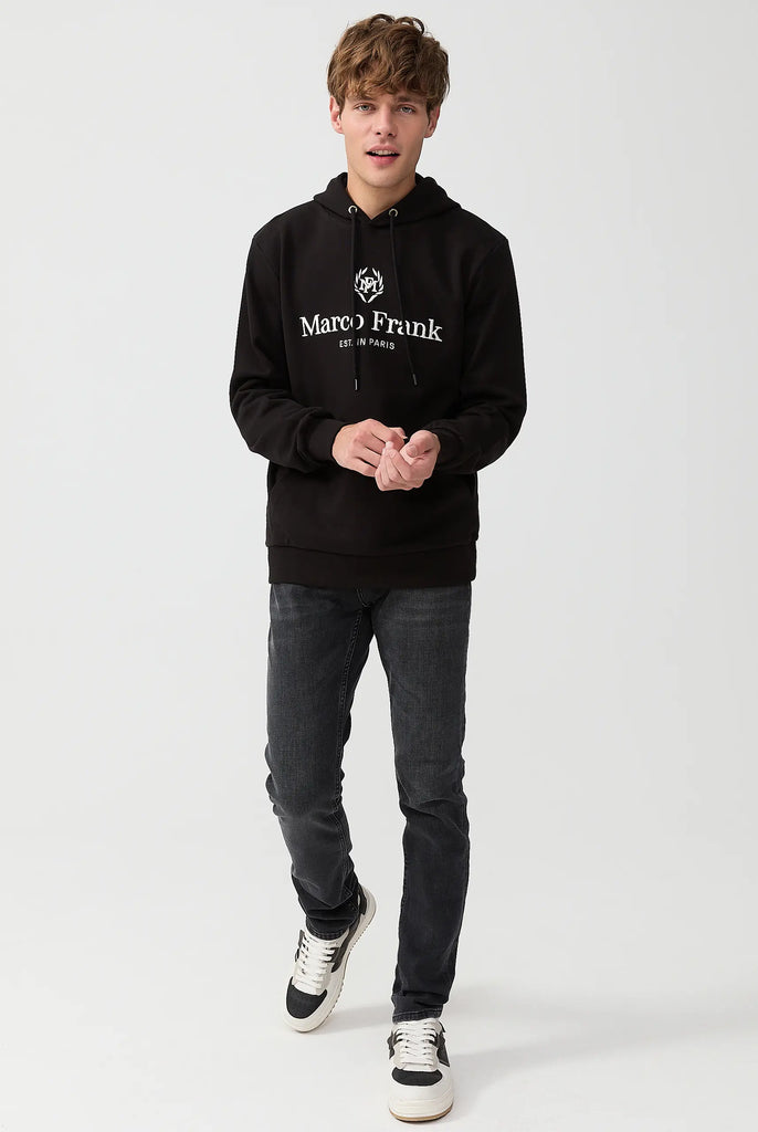 Moreau: Sweat Capuche Avec Logo Brodé - Marco Frank