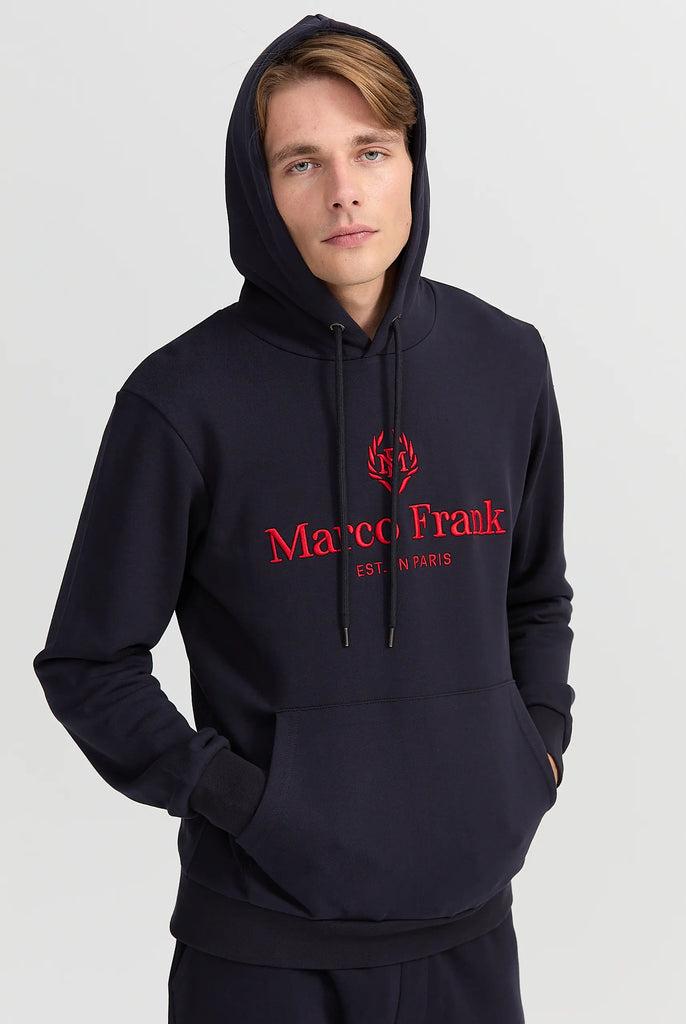 Moreau: Sweat Capuche Avec Logo Brodé - Marco Frank