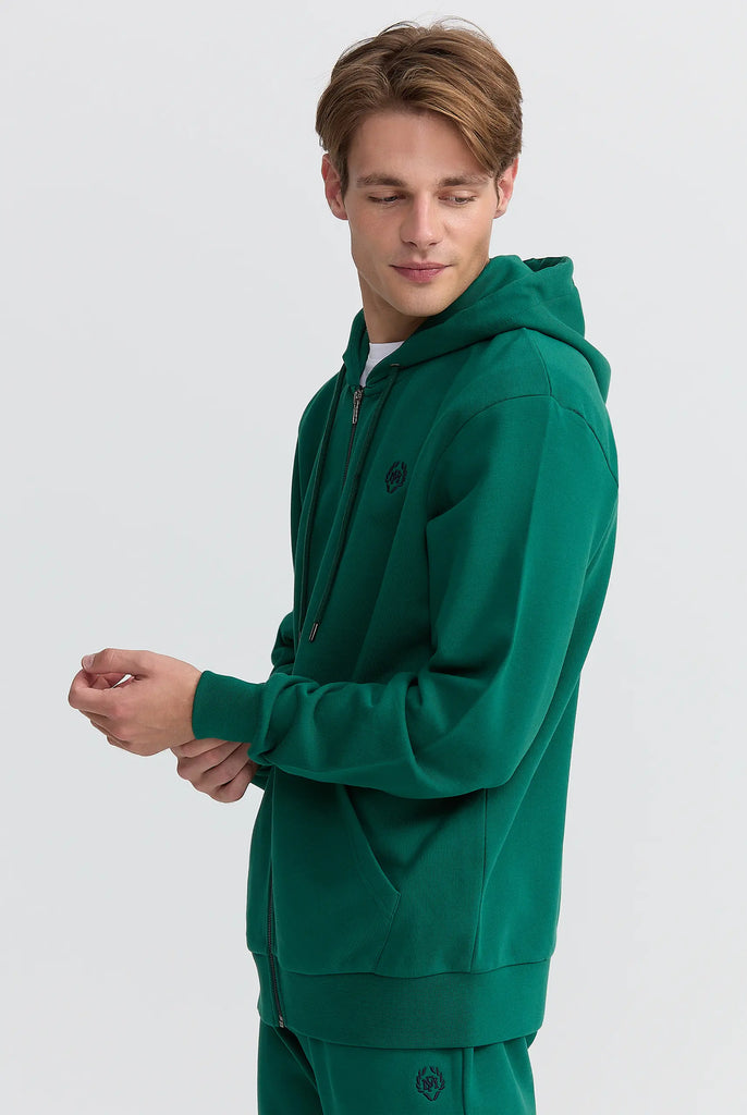 Simon: Sweat Zippé à Capuche Avec Logo Emblématique - Marco Frank