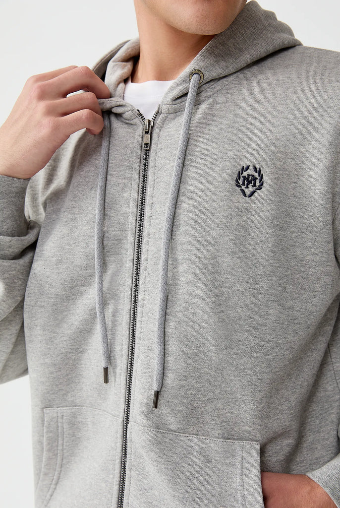 Simon: Sweat Zippé à Capuche Avec Logo Emblématique - Marco Frank