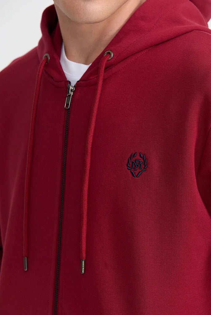 Simon: Sweat Zippé à Capuche Avec Logo Emblématique - Marco Frank