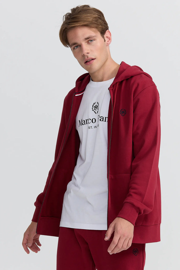 Simon: Sweat Zippé à Capuche Avec Logo Emblématique - Marco Frank