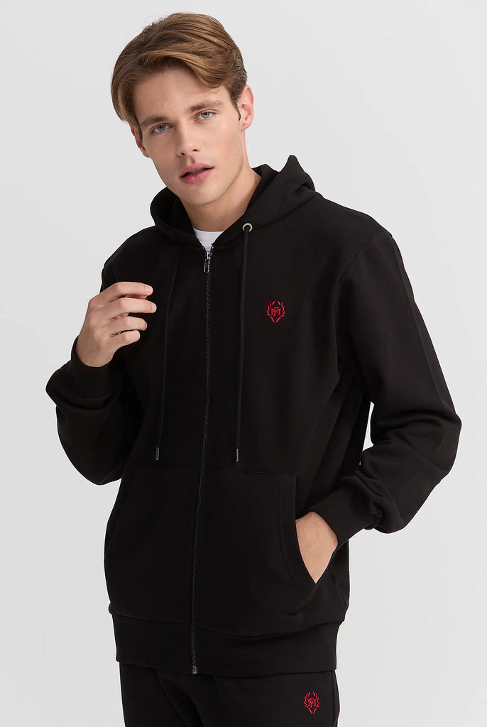 Simon: Sweat Zippé à Capuche Avec Logo Emblématique - Marco Frank