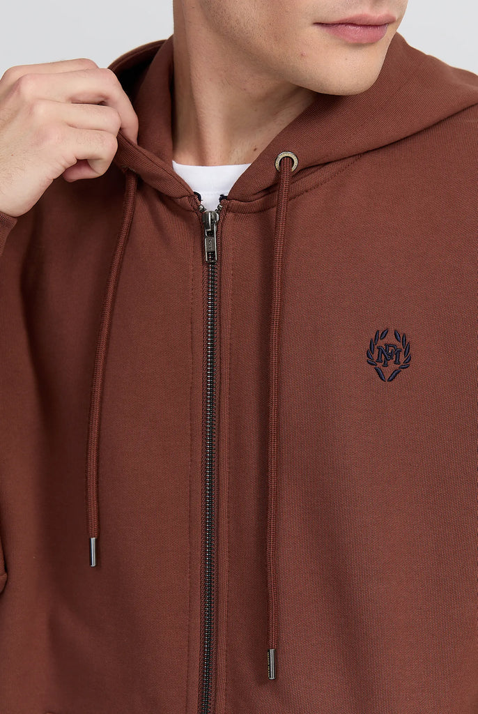 Simon: Sweat Zippé à Capuche Avec Logo Emblématique - Marco Frank