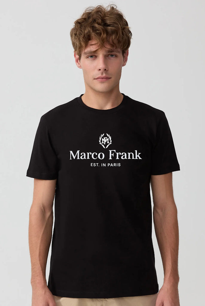 Marco Frank | Curtis: T-shirt Avec Logo Imprimé - Est. In Paris, Noir