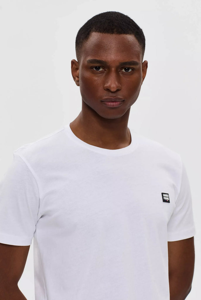 Marco Frank - Damien: T-Shirt Avec Écusson Logo en Silicone - Blanc