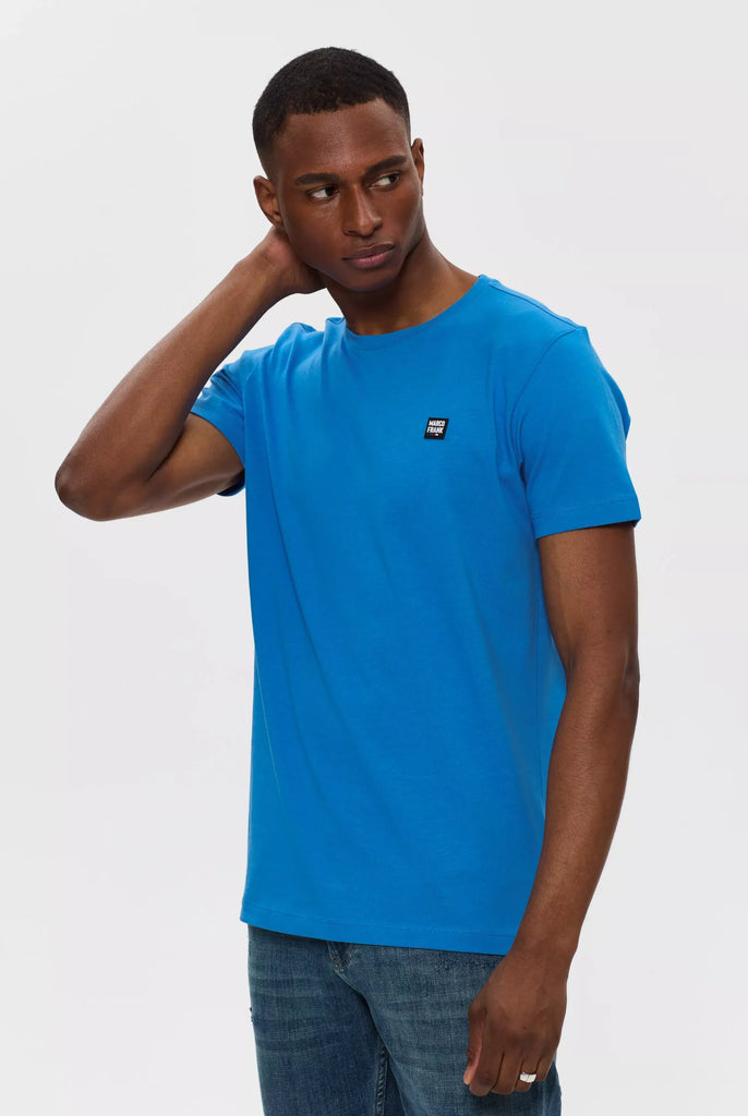 Marco Frank - Damien: T-Shirt Avec Écusson Logo en Silicone - Bleu