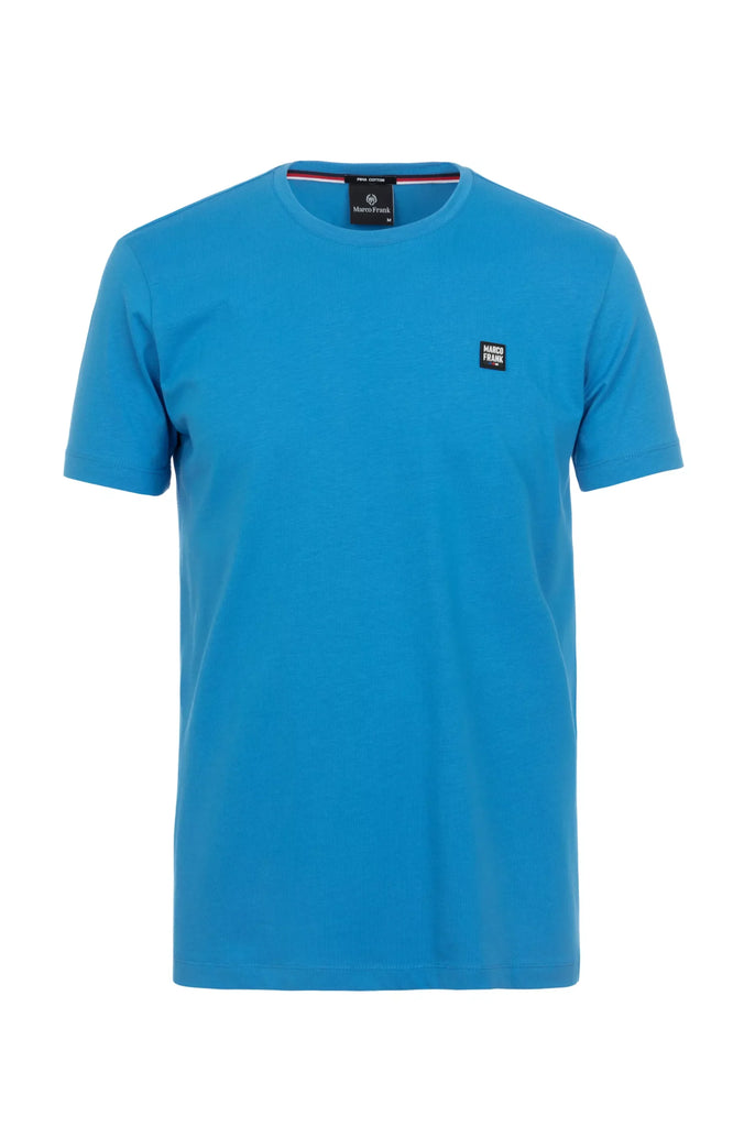 Marco Frank - Damien: T-Shirt Avec Écusson Logo en Silicone - Bleu