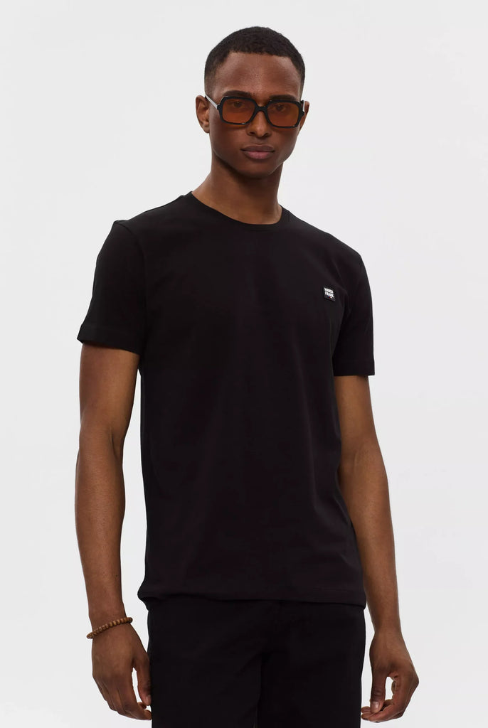 Marco Frank - Damien: T-Shirt Avec Écusson Logo en Silicone - Noir