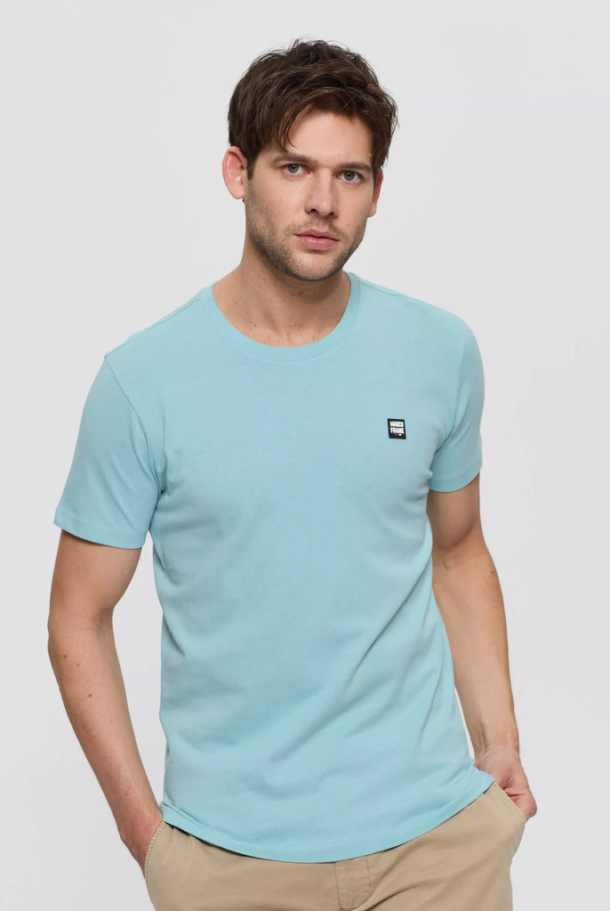 Marco Frank - Damien: T-Shirt Avec Écusson Logo en Silicone - Bleu