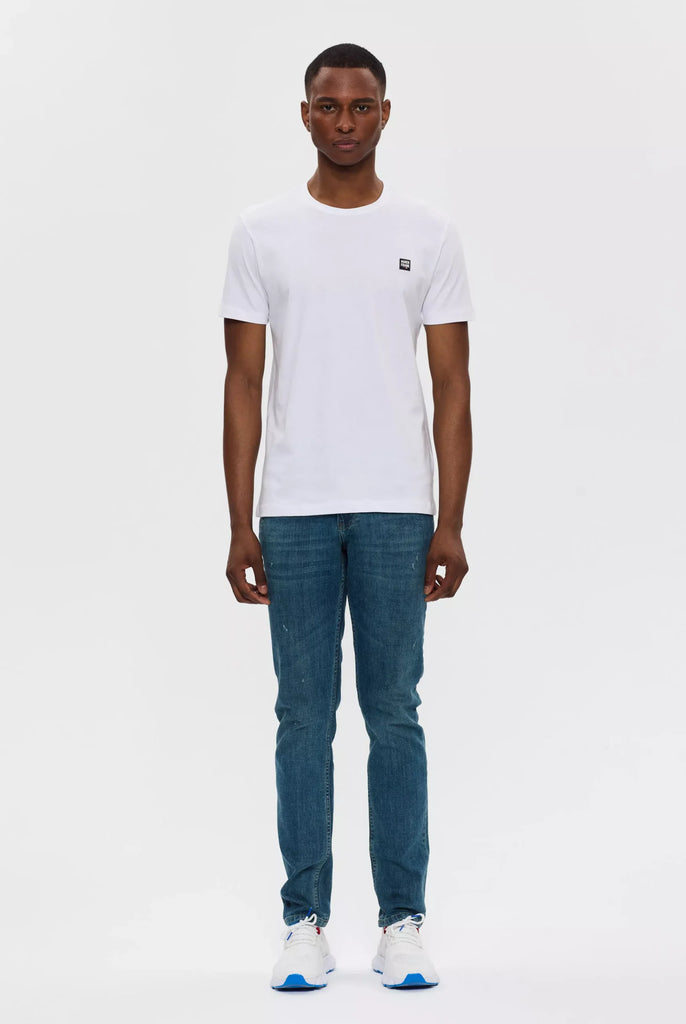 Marco Frank - Damien: T-Shirt Avec Écusson Logo en Silicone - Blanc