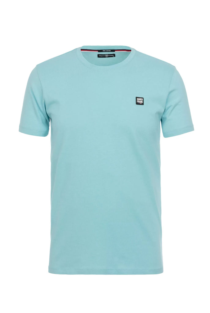 Marco Frank - Damien: T-Shirt Avec Écusson Logo en Silicone - Bleu