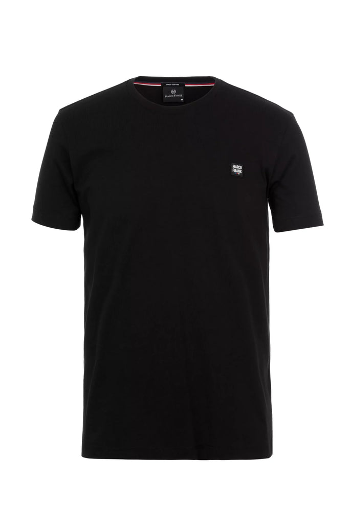 Marco Frank - Damien: T-Shirt Avec Écusson Logo en Silicone - Noir