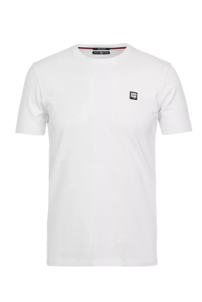 Marco Frank - Damien: T-Shirt Avec Écusson Logo en Silicone - Blanc