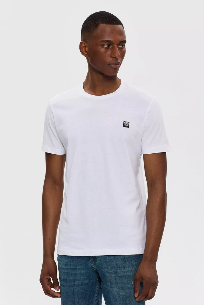 Marco Frank - Damien: T-Shirt Avec Écusson Logo en Silicone - Blanc