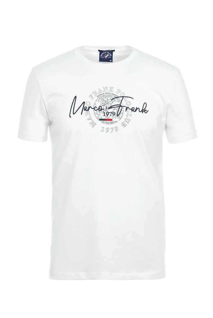 Daniel: T-shirt Avec Logo Manuscrit Brodé et Imprimé - Marco Frank