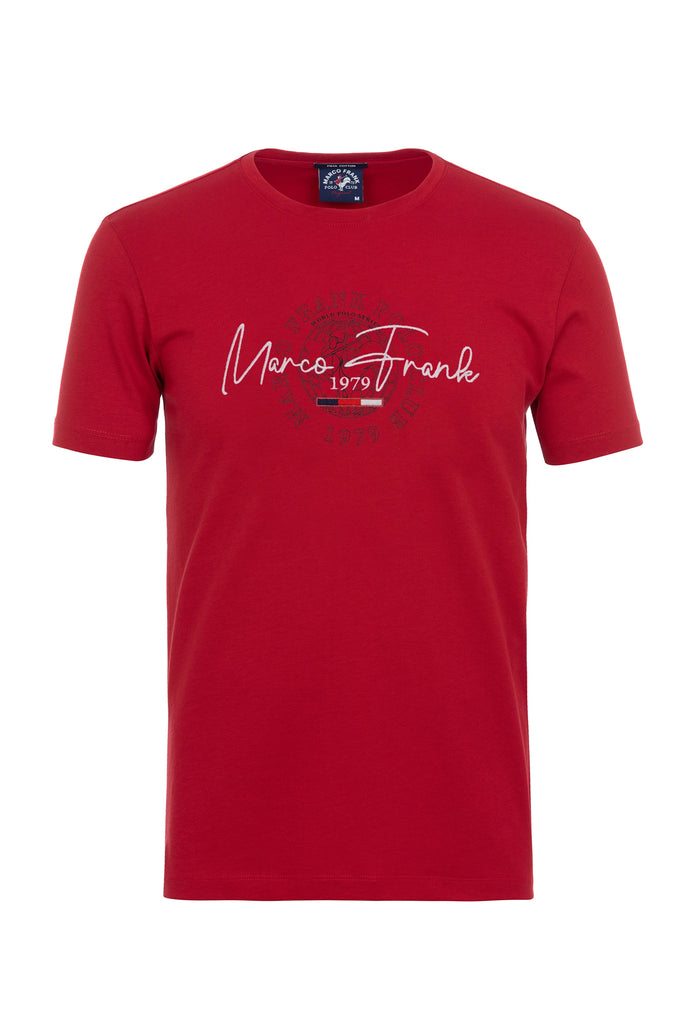 Daniel: T-shirt Avec Logo Manuscrit Brodé et Imprimé - Marco Frank