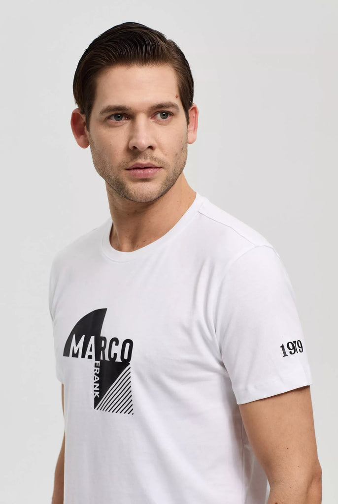 Marco Frank - Decartes: T-Shirt à Logo Graphique - Blanc