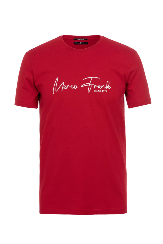 Marco Frank - Fabien: T-shirt Avec Logo Manuscrit - Rouge