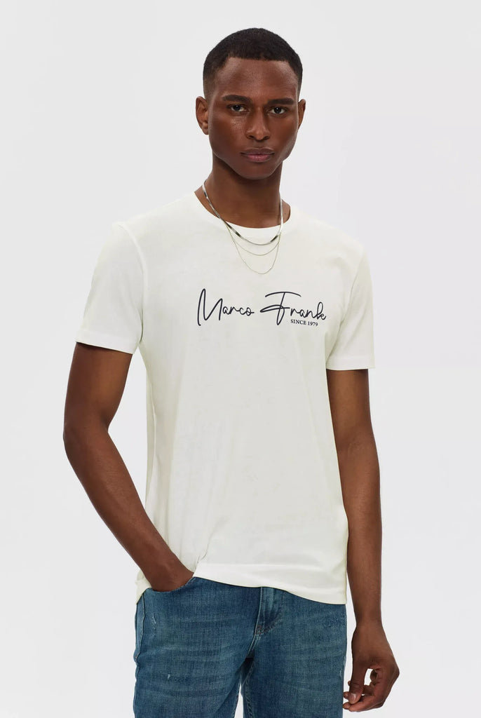 Fabien: T-shirt Avec Logo Manuscrit - Marco Frank