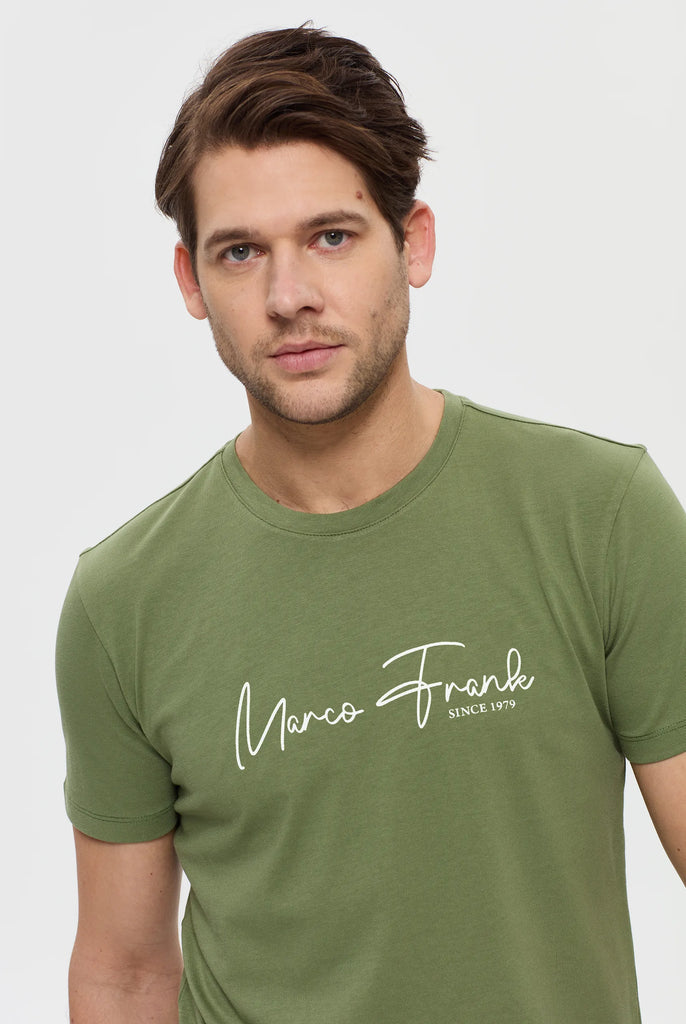 Fabien: T-shirt Avec Logo Manuscrit - Marco Frank