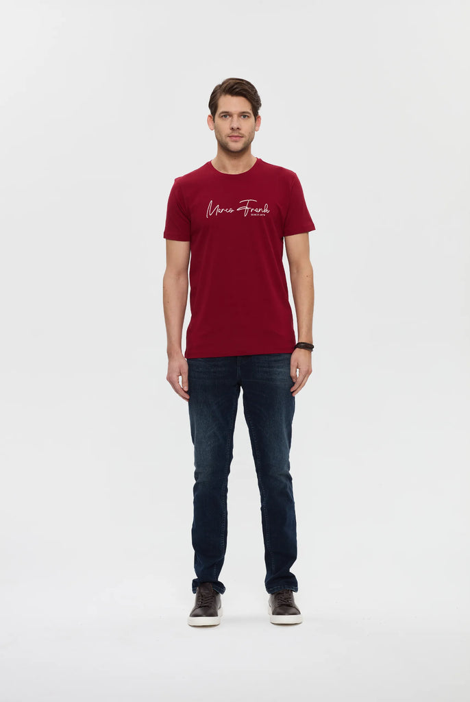 Fabien: T-shirt Avec Logo Manuscrit - Marco Frank