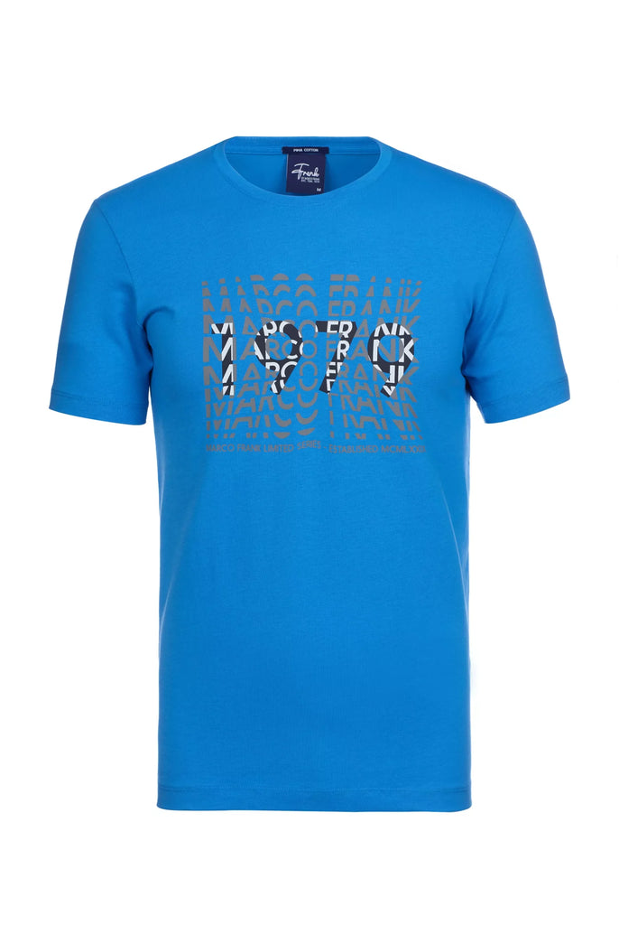Marco Frank - Gable: T-shirt Avec Typographie 1979 - Bleu Royal