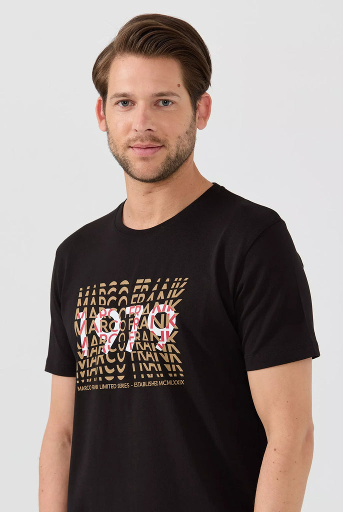 Marco Frank - Gable: T-shirt Avec Typographie 1979 - Noir