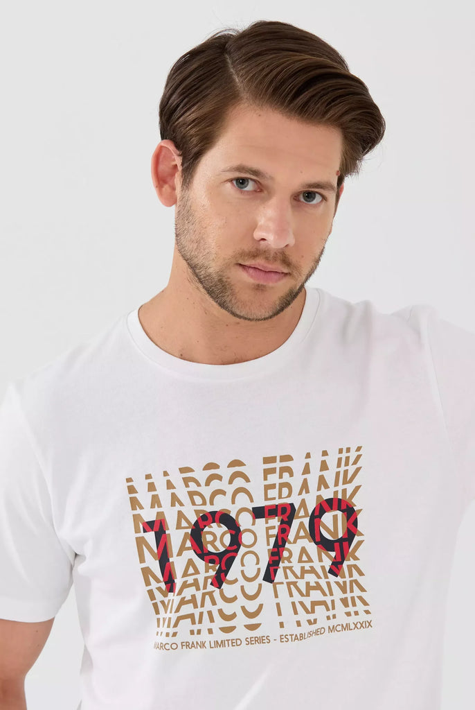 Marco Frank - Gable: T-shirt Avec Typographie 1979 - Blanc