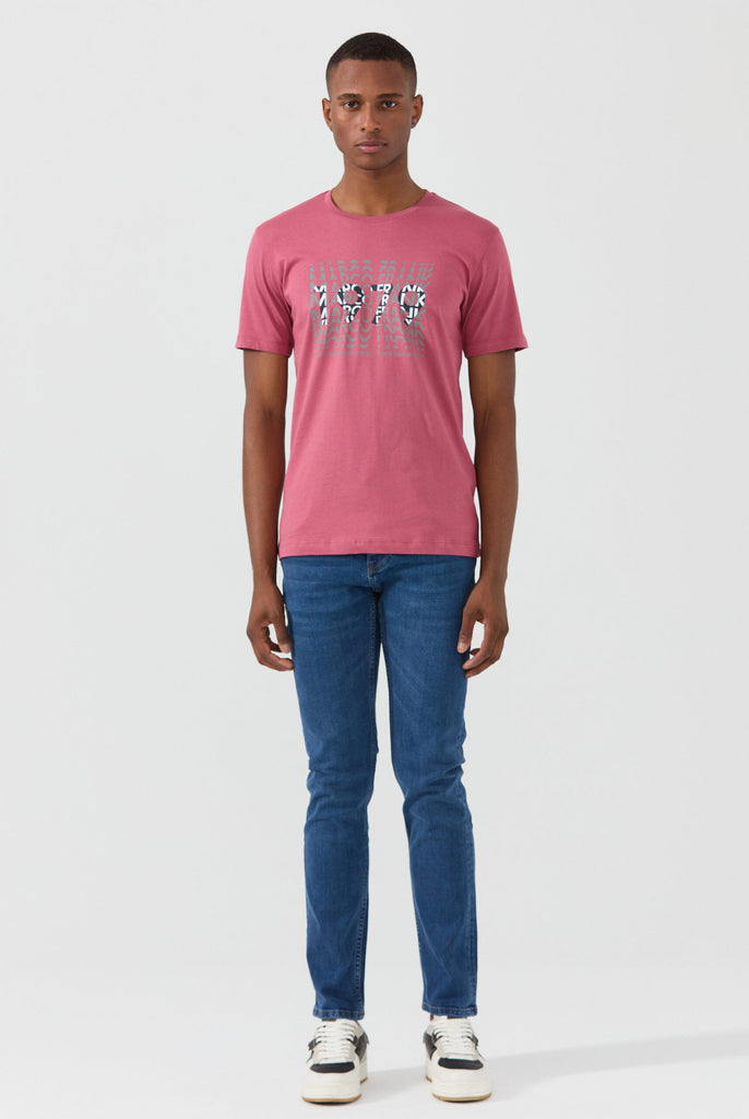 Marco Frank - Gable: T-shirt Avec Typographie 1979 - Rose