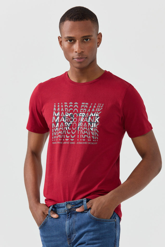 Marco Frank - Gable: T-shirt Avec Typographie 1979 - Bleu Royal