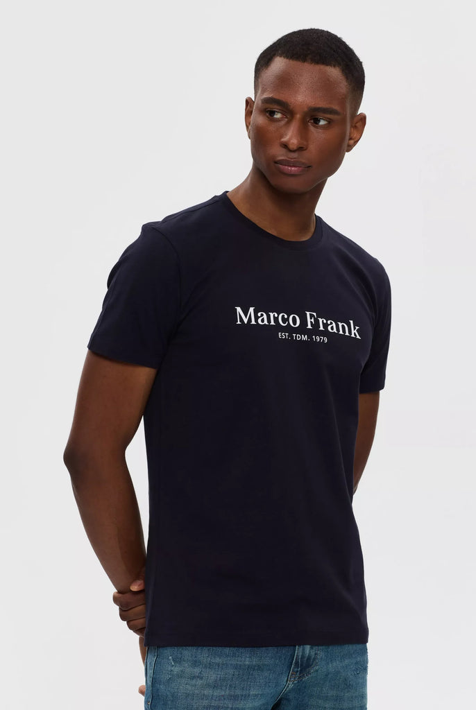 Marco Frank - Est In Paris - Jacques: T-Shirt Avec Logo Imprimé - Bleu Marine