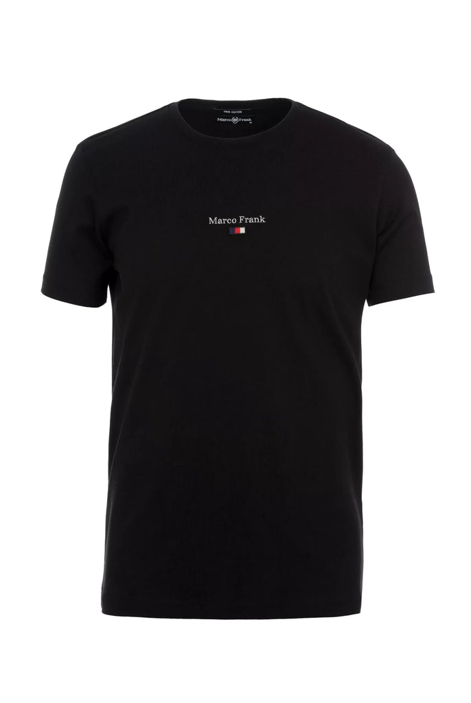 Marco Frank - Léo: T-shirt à Logo Drapeau Brodé - Noir