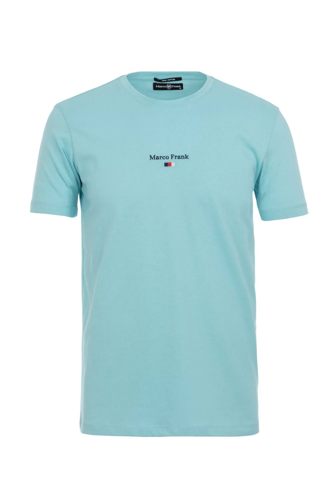 Marco Frank - Léo: T-shirt à Logo Drapeau Brodé - Bleu