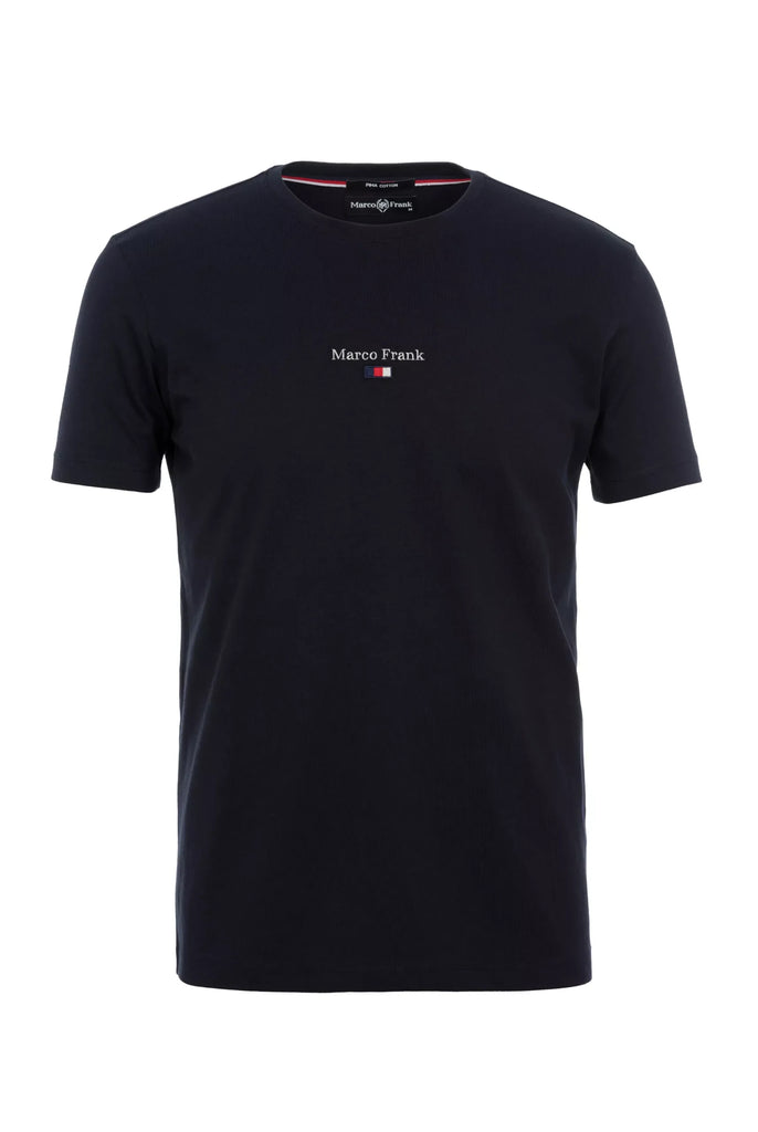 Marco Frank - Léo: T-shirt à Logo Drapeau Brodé - Bleu Marine
