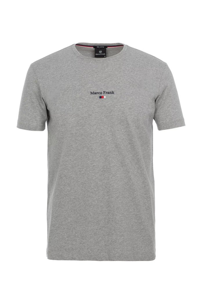 Marco Frank - Léo: T-shirt à Logo Drapeau Brodé - Gris