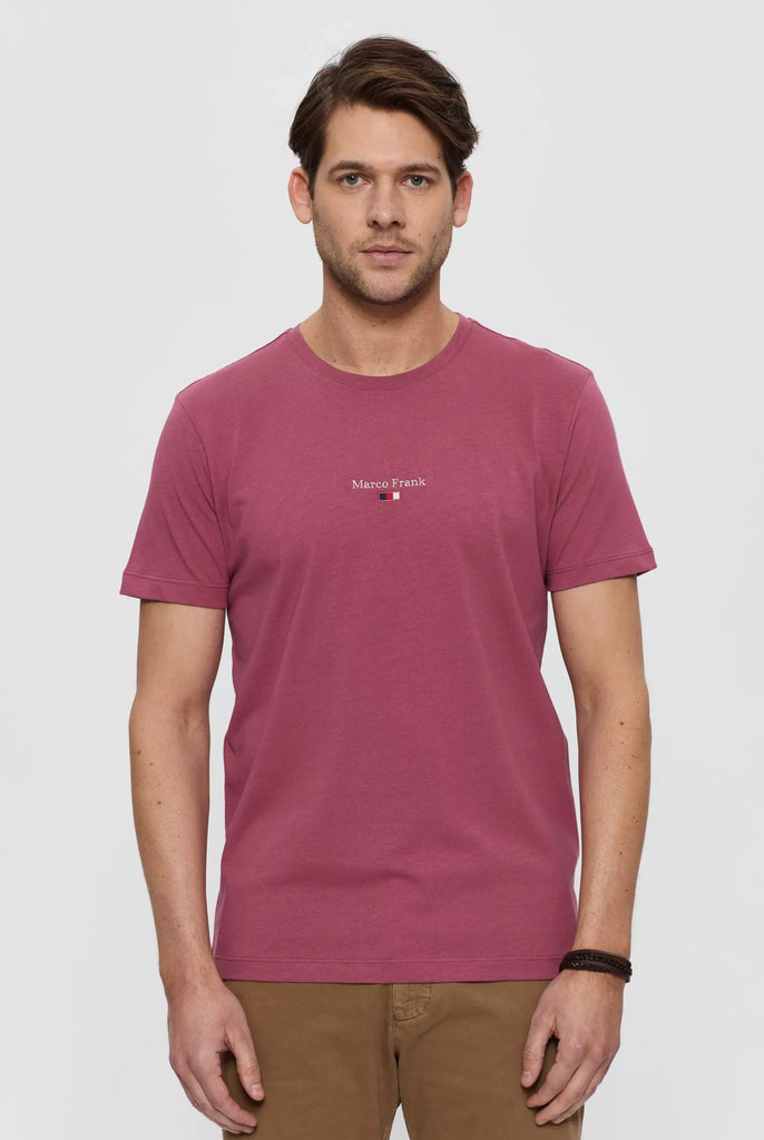 Marco Frank - Léo: T-shirt à Logo Drapeau Brodé - Rose