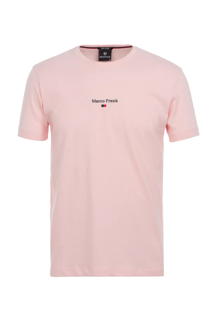 Marco Frank - Léo: T-shirt à Logo Drapeau Brodé - Rose