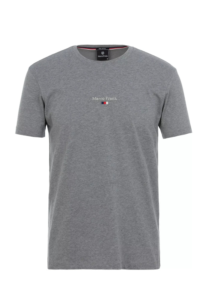 Marco Frank - Léo: T-shirt à Logo Drapeau Brodé - Gris