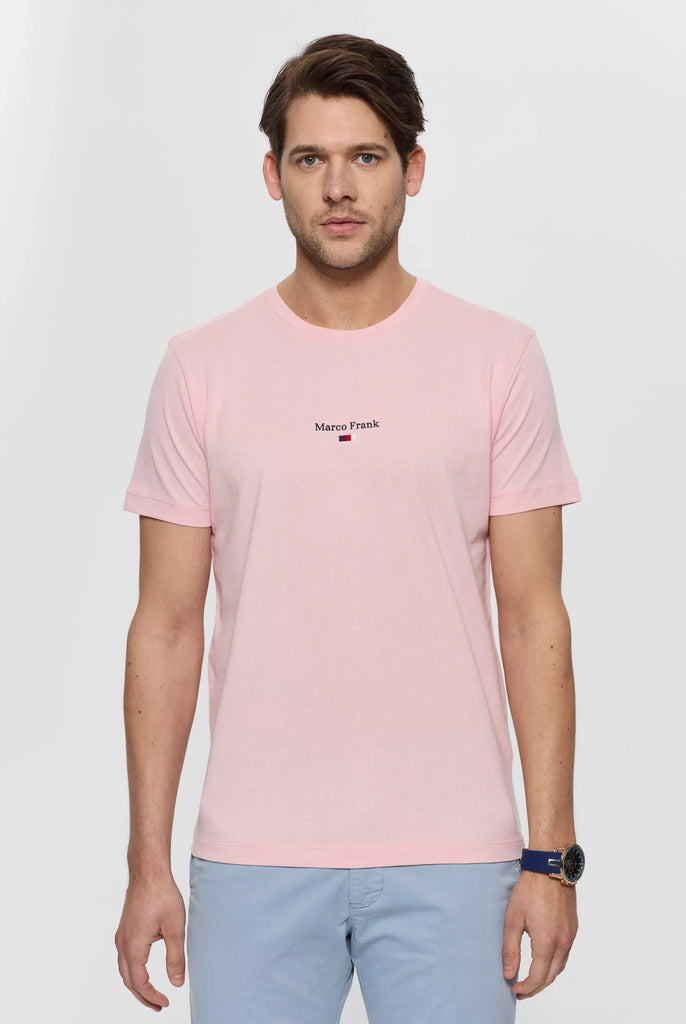 Marco Frank - Léo: T-shirt à Logo Drapeau Brodé - Rose